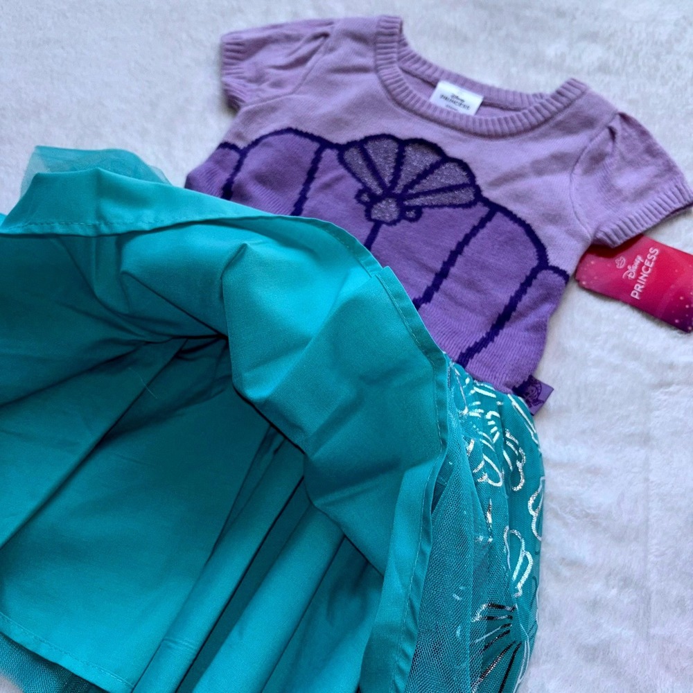 Disney Princess Ariel The Little Mermaid Tutu Dress Purple Teal 2T